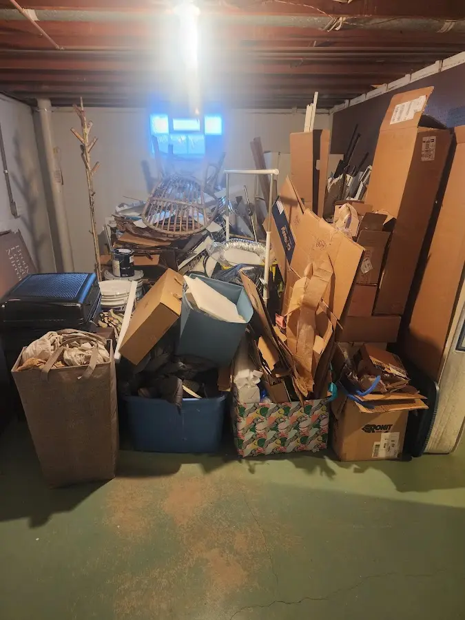 Roll-off dumpster container at job site for Yard Waste Dumpster Rental in Piney